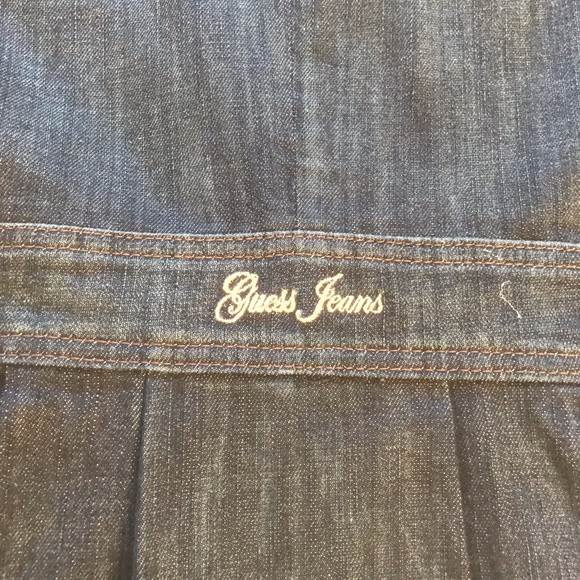 GUESS Long Denim Double Breasted Dress Jacket Stretch M - Picture 8 of 16